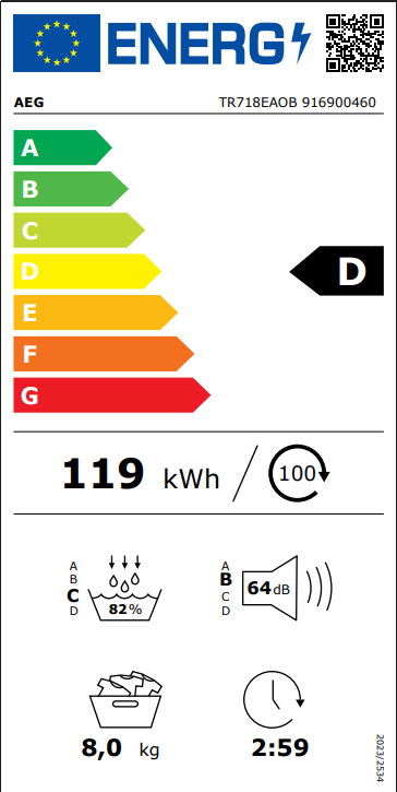 aeg-secadora-tr718eaob-8kgbomba-calor-clase-d-a