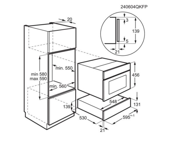 AEG Cajón Almacenaje OS7K10B Push‑Pull Negro 14 cm 6 Servicios Clase N - Imagen 4