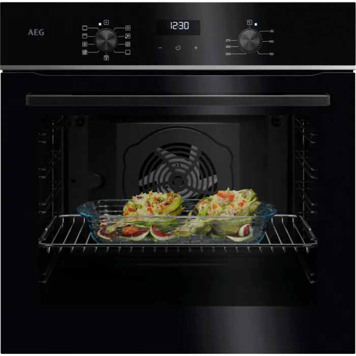 AEG Horno TU5AB21FSB Multifunción 72L Negro Inox 9 Funciones AquaClean Clase A+
