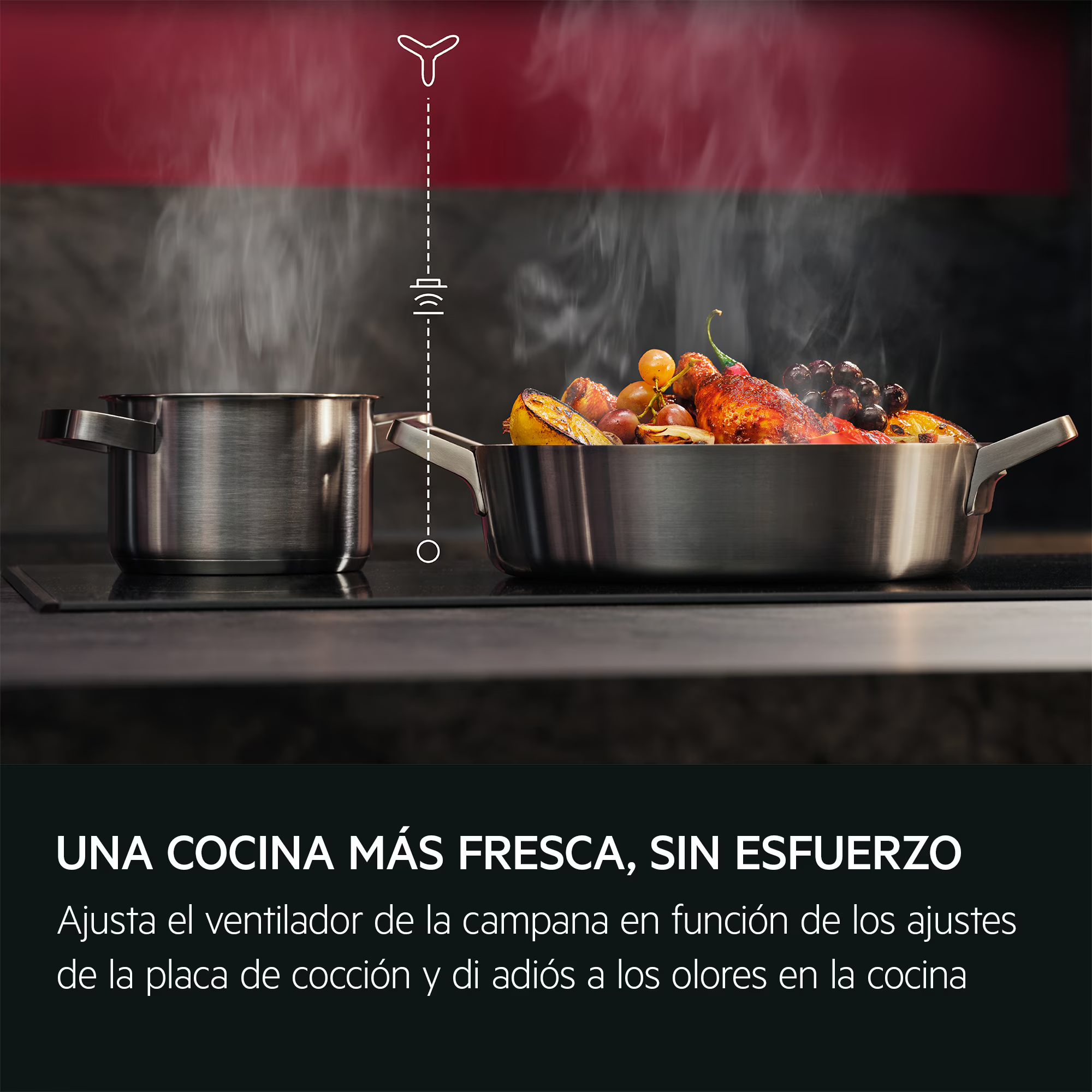 AEG Campana Techo NDC7792SW Serie 7000 SilenceTech Blanca 90 cm 715 m³/h Hob2Hood Función Brisa LED Clase A+ - Imagen 3