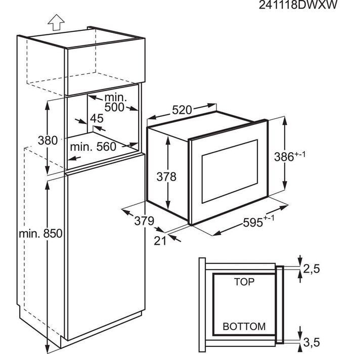 AEG HORNO-MICROONDAS TMS5G25IEM INTEGRABLE CRISTAL NEGRO/INOX 25L. - Imagen 4