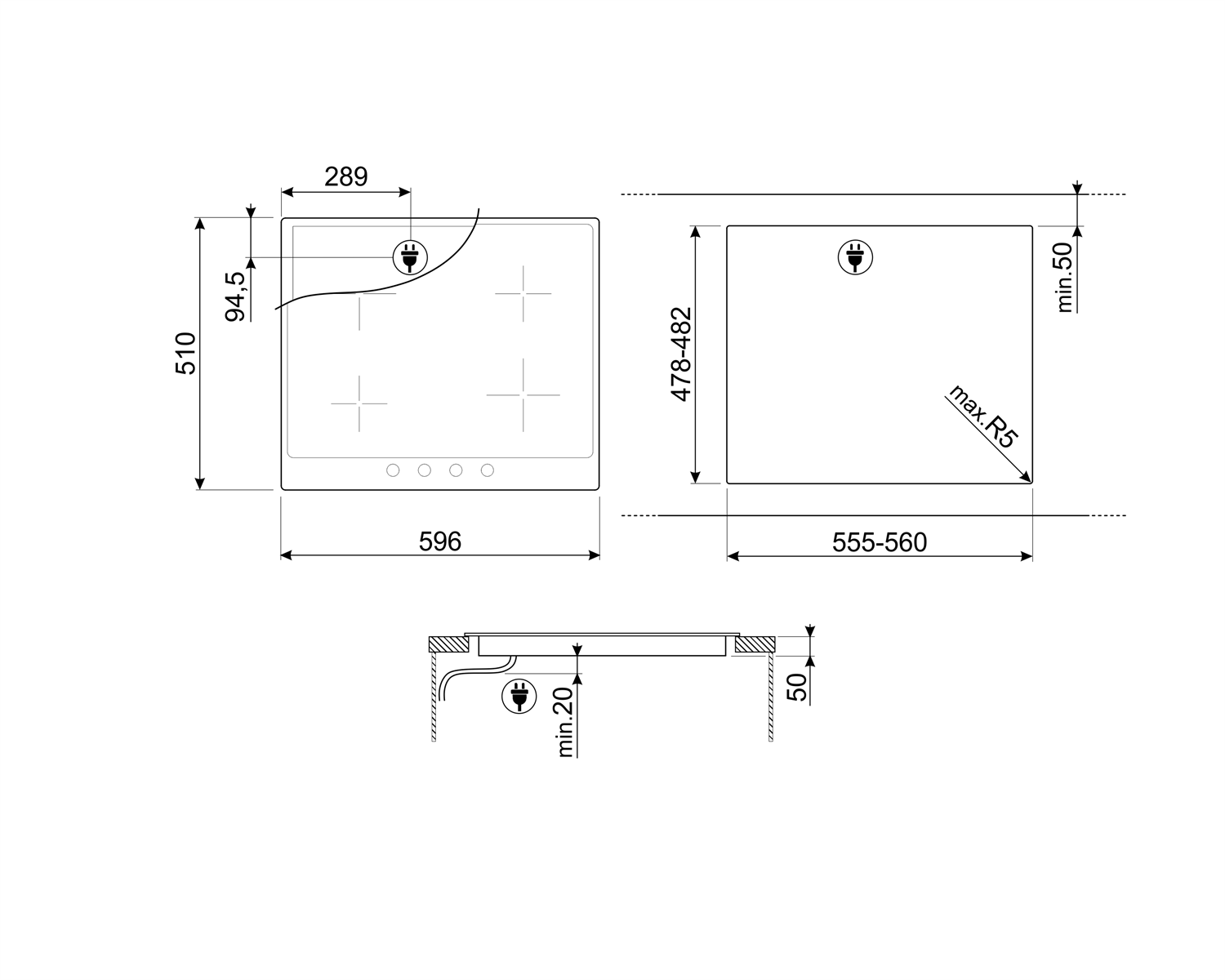 Smeg Encimera Gas SI964XM 4 Quemadores Inox Seguridad Termopar - Imagen 2