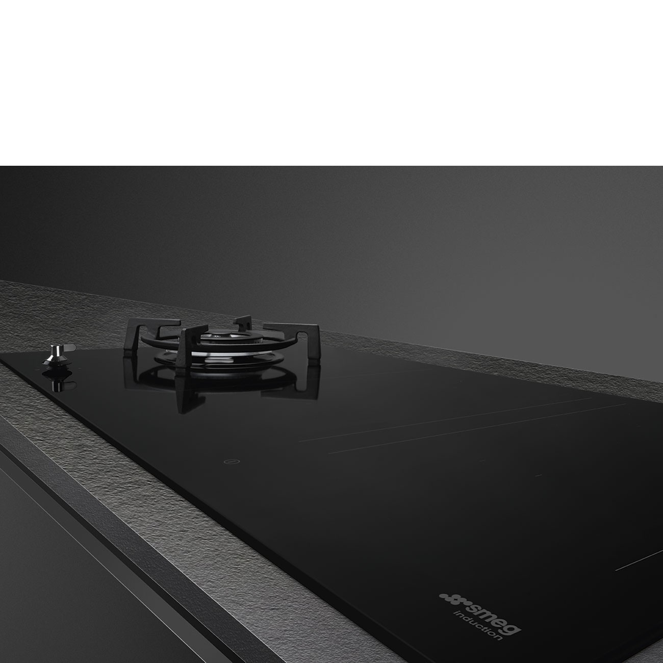 Smeg Encimera Mixta PM3953D 90cm 5 Zonas Inducción y Gas Natural Estética Clásica Negra - Imagen 3