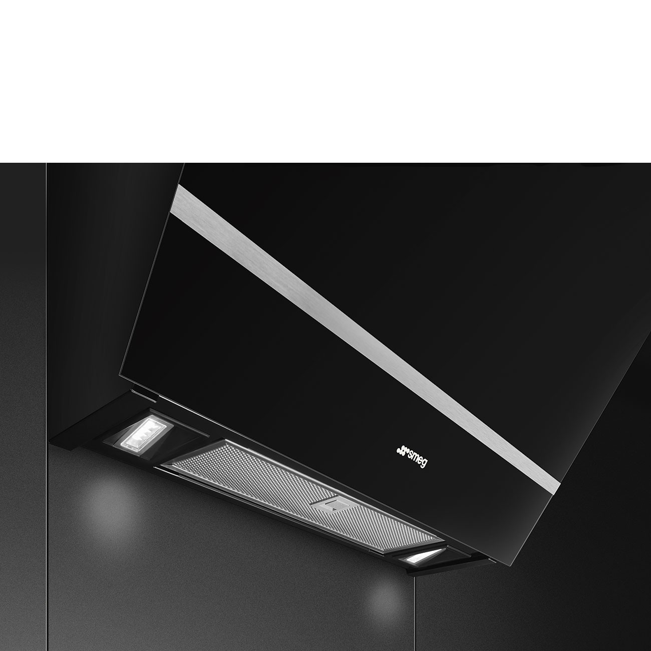 Smeg Campana de Pared KV26N Negra 60cm Vidrio LED 3 Velocidades Clase A - Imagen 4