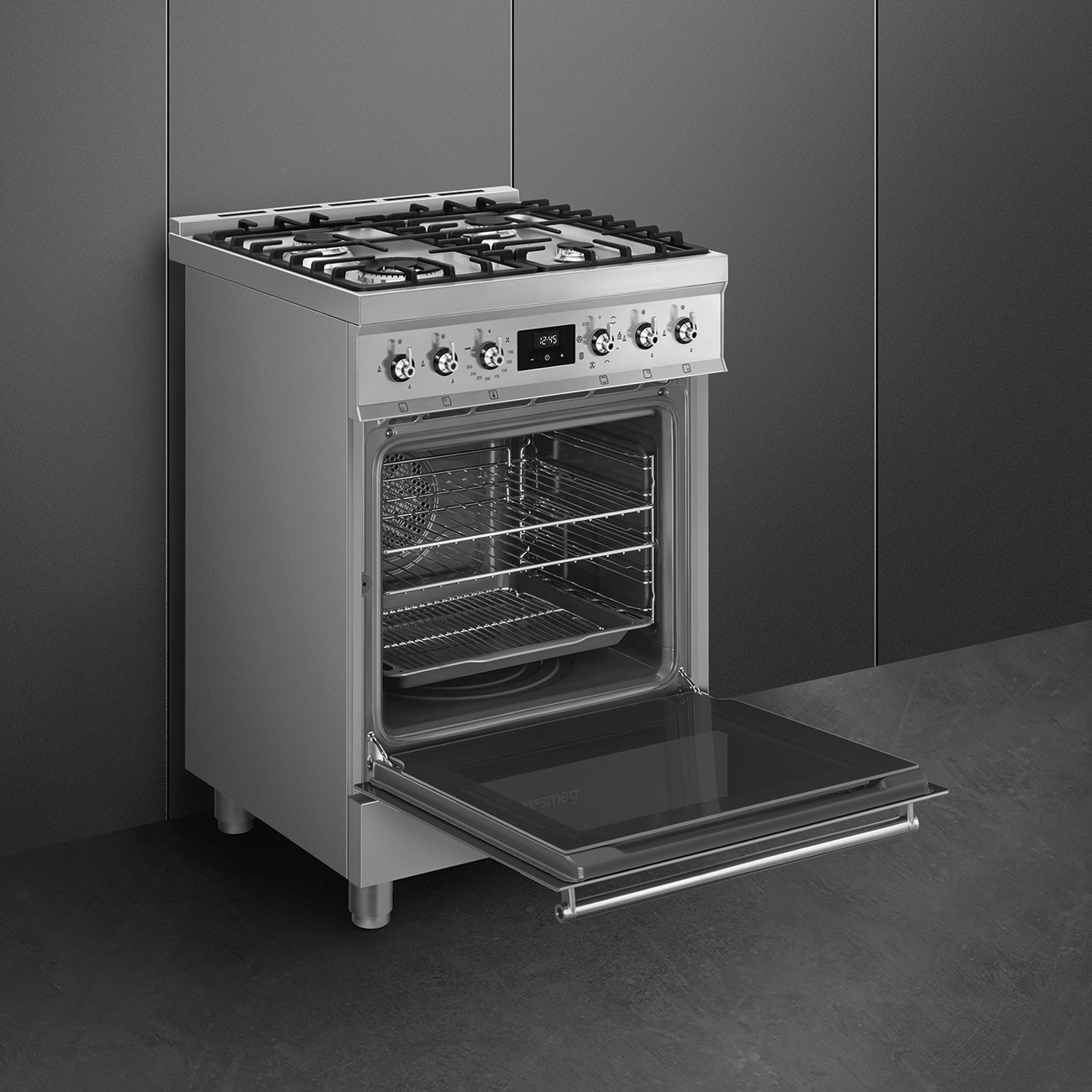 Smeg Cocina Concert C6GMX2 Gas 5 Fuegos Horno Multifunción Inox 70L Clase A - Imagen 5