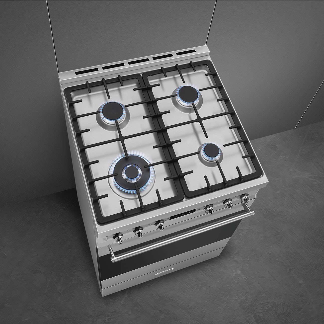 Smeg Cocina Concert C6GMX2 Gas 5 Fuegos Horno Multifunción Inox 70L Clase A - Imagen 6