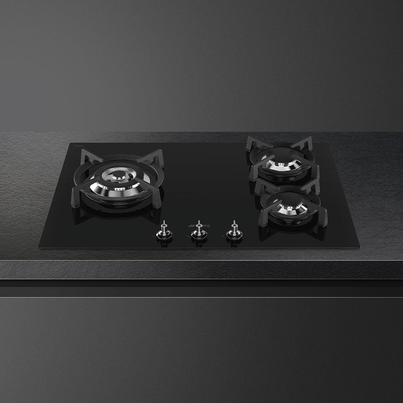 Smeg Encimera Gas PV375N 72cm Negra 5 Zonas Hierro Fundido - Imagen 4