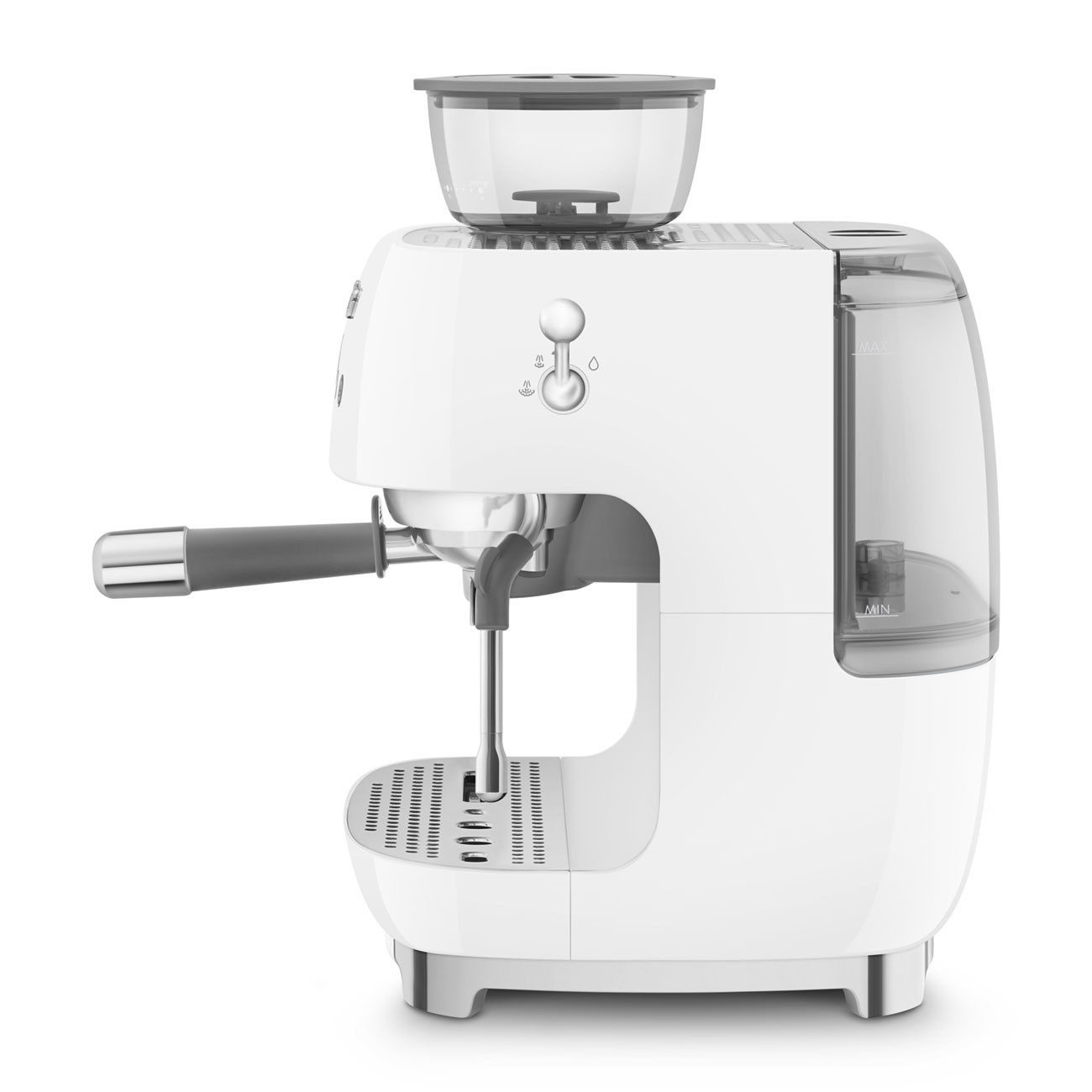 Smeg Cafetera Espresso Manual EGF03WHEU Molino 20 Bar Blanca Estética 50's Style 2,4 L Termoblock - Imagen 2
