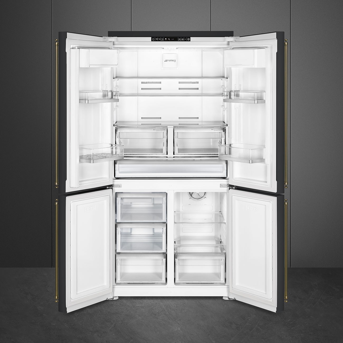 Smeg Frigorífico Americano 4 Puertas FQ60CAO6 1’82m Crema NoFrost 572L Clase F - Imagen 2