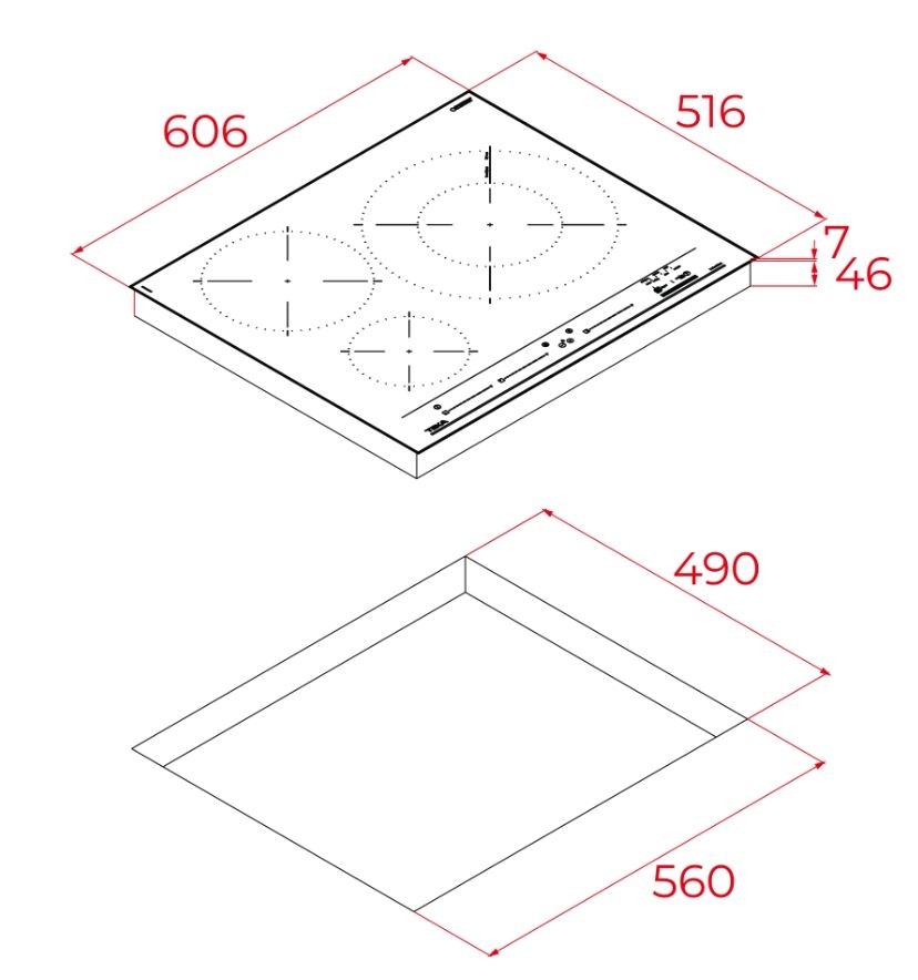 Teka Placa Vitrocerámica TBC 63632 TTC 3 Zonas 60 cm - Imagen 4