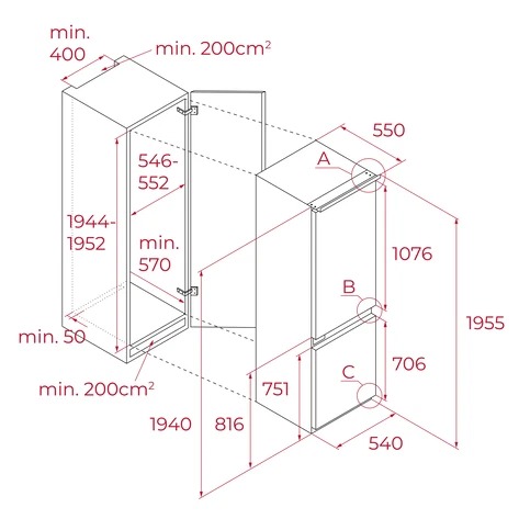 TEKA FRIGORIFICO RBF-783585 FI 1,95m INTEGRABLE N.F. CLASE E REF. 113560032 - Imagen 18
