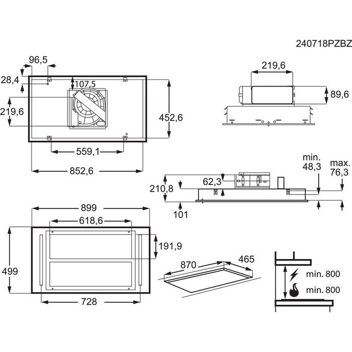 AEG Campana extractora de techo NDC7792SM Serie 7000 SilenceTech Inox 90 cm 715 m³/h Hob2Hood Brisa Clase A+ - Imagen 2