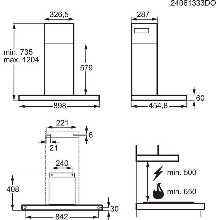 AEG Campana GB87D91CB 90 cm AuroraTech Negra Touch Hob2Hood SilenceTech ExtractionTech Pro A+ - Imagen 3
