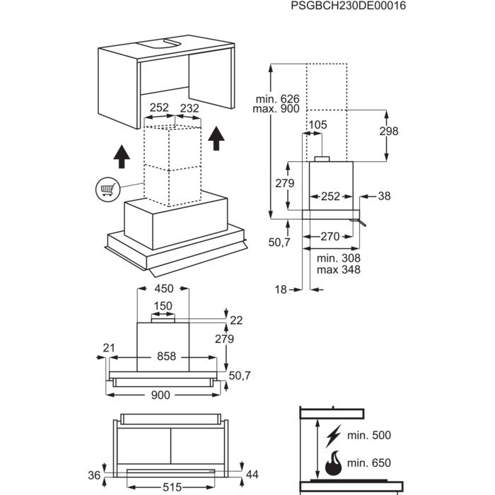 AEG Campana GDE686HM Integrable Inox 60cm Extractor Perimetral - Imagen 2