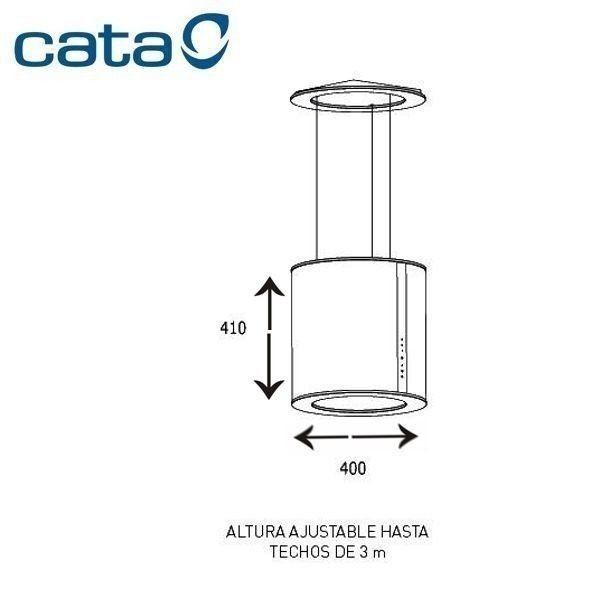 CATA ISLA MOON Acero inoxidable 600 m³/h C - Imagen 2