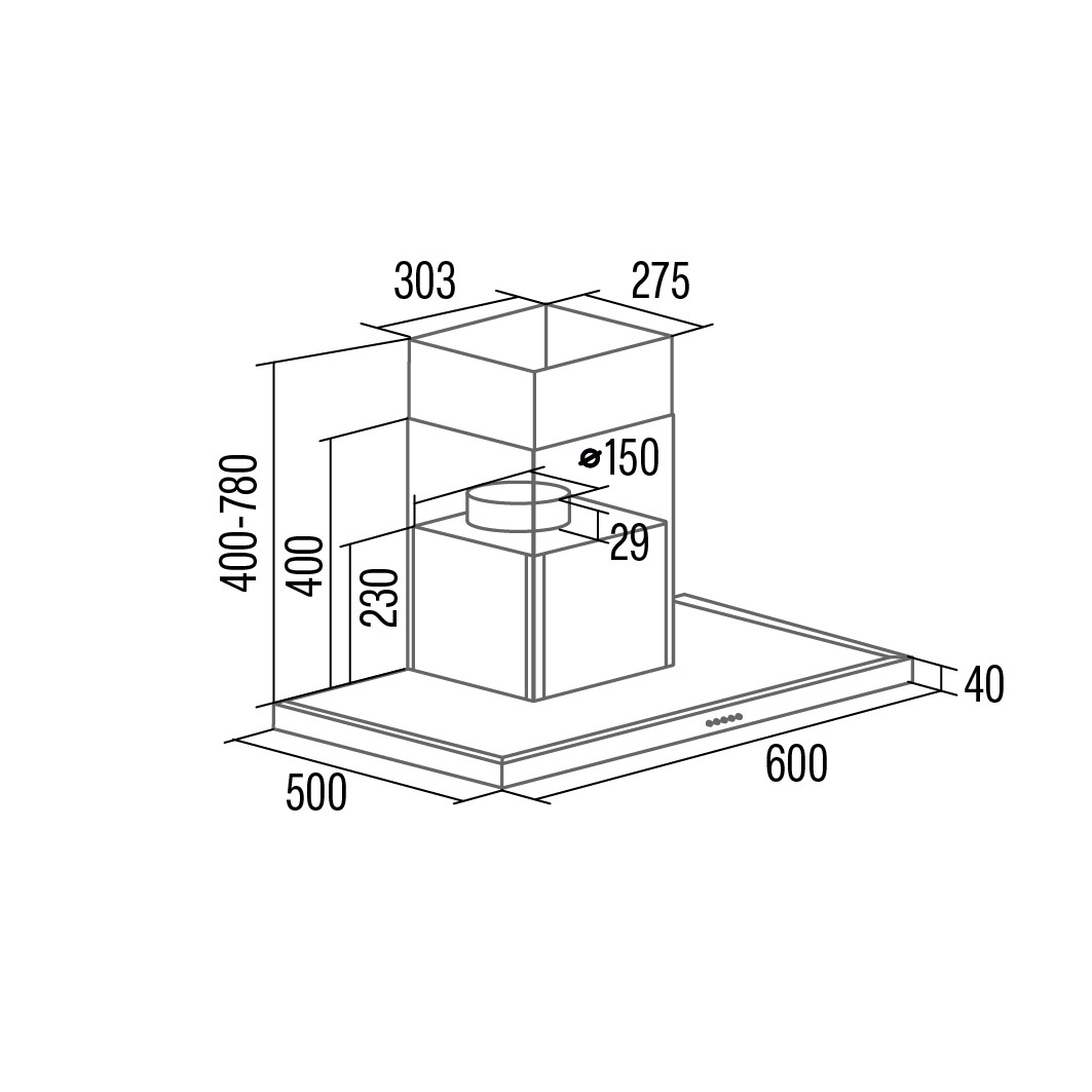 Cata Campana S PRO 6000 BK Cajón Negra 60 cm 3 niveles + Turbo Digital A - Imagen 2