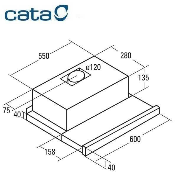 Cata Campana Telescópica TF5260X 60cm Inox 325m3/h Clase C - Imagen 2