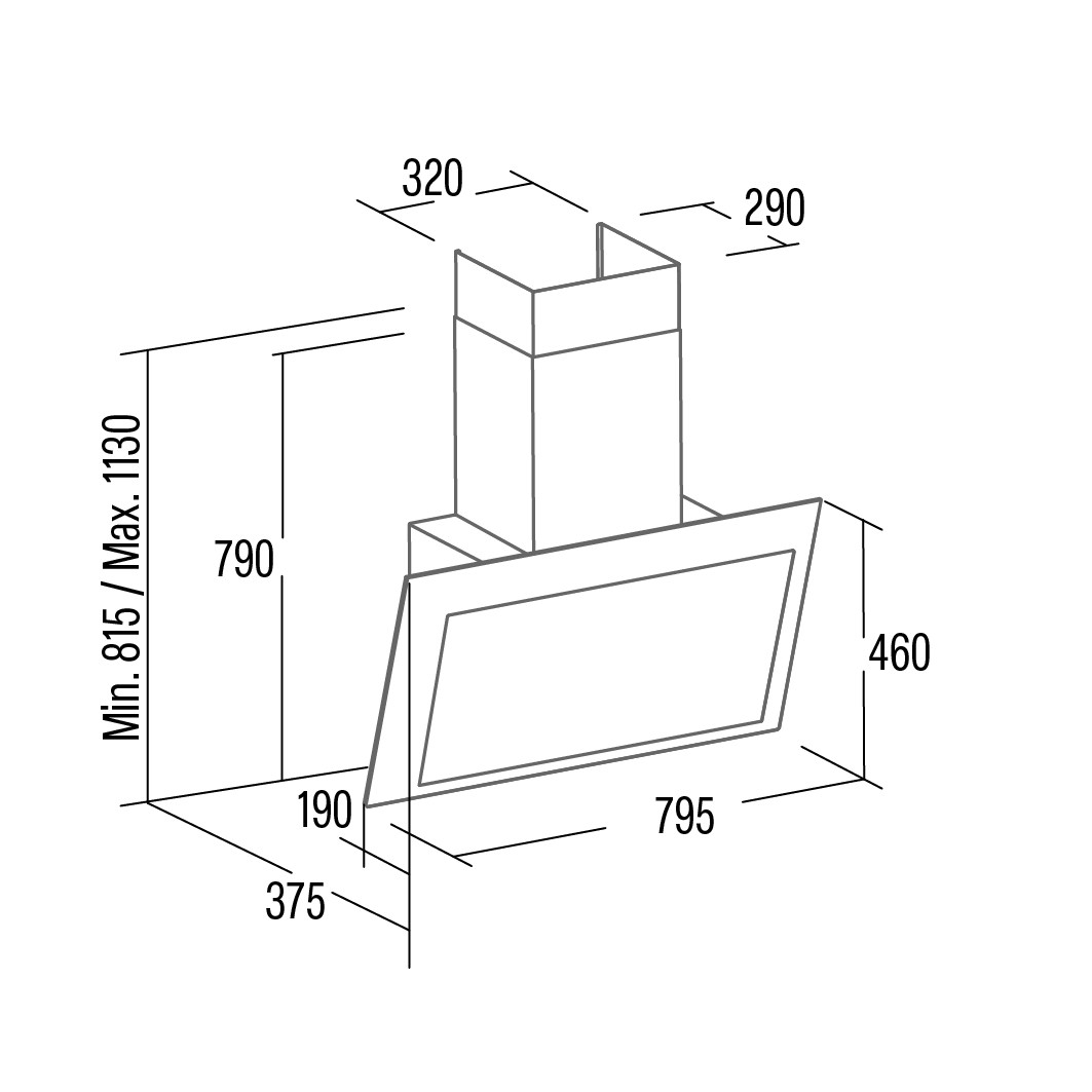 Cata Campana Thalassa Pro 80 GWH Cristal Blanco 80cm 842m³/h Clase A+++ LED - Imagen 2