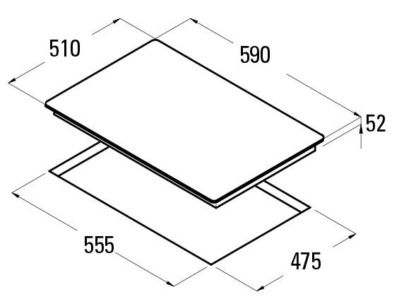 CATA ENC. CRISTAL GAS CI-6021 BK 3 QUEMADORES, Trriple corona - Imagen 2