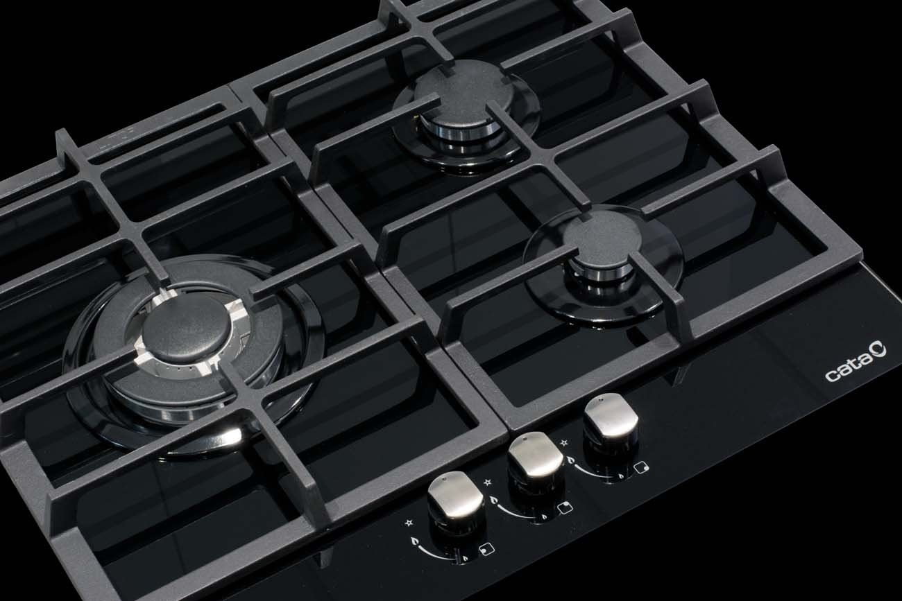 Cata Encimera CristalGas LCI6021BK 3 Fuegos Negra 60cm - Imagen 2