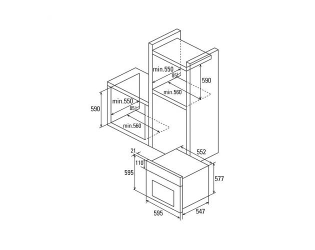Cata Horno MDS 8008 BK Multifunción Negro 80L Aquasmart Clase A - Imagen 2