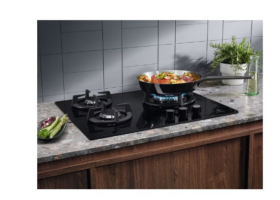 Electrolux Encimera Cristal Gas KGE6633NOK 3 Fuegos Gas Natural - Imagen 2