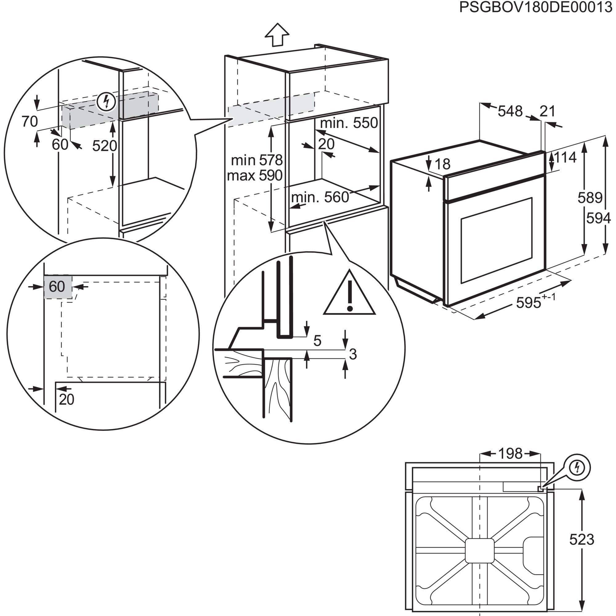 Electrolux Horno OEF5H50V Hidrolítico Blanco 72L Guías Clase A - Imagen 2