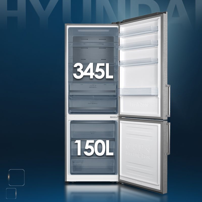 HYUNDAI FRIGO-COMBI HC-2700ENFIX 2,00x70cm INOX N.F. CLASE E - Imagen 2
