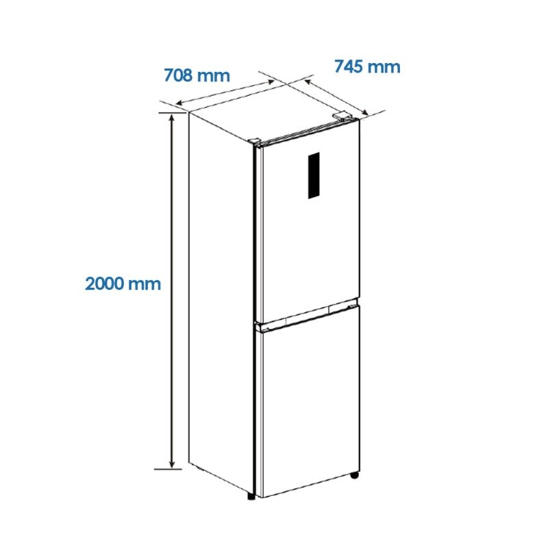 HYUNDAI FRIGO-COMBI HC-2700ENFIX 2,00x70cm INOX N.F. CLASE E - Imagen 7