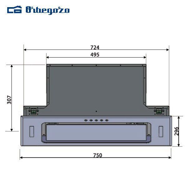 Orbegozo Campana Integrada CA09190BL 75cm Cristal Blanco 637m3/h Clase A - Imagen 2