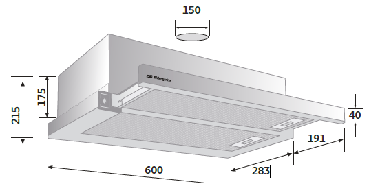 Orbegozo Campana Telescópica TL06260AIN 60cm Inox 302m3/h Clase D - Imagen 2