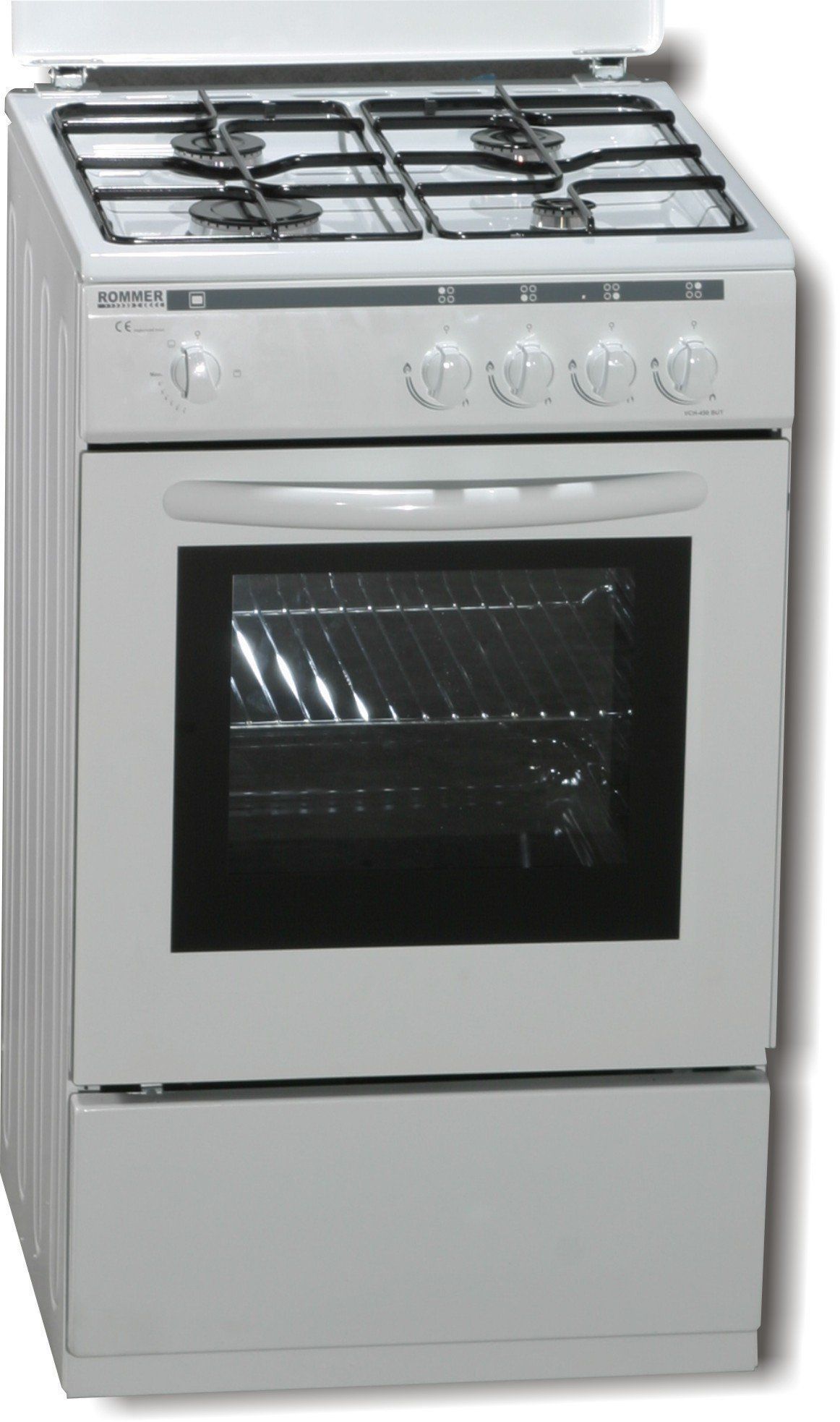 rommer-cocina-vch455-gas-butano-blanca-4-fuegos-horno-gas-1