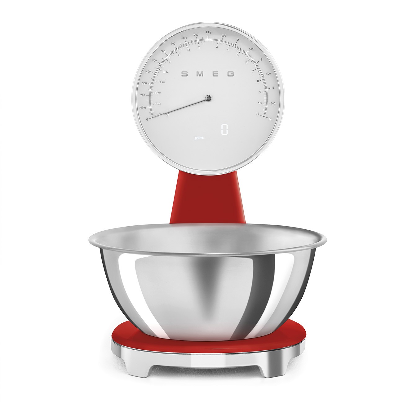 Smeg Balanza Cocina KSF01RDWW Analógica‑Digital 5 kg 50’s Style Roja - Imagen 2