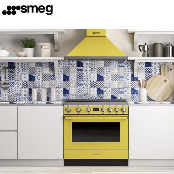 Smeg Cocina CPF9IPYW Eléctrica Amarilla Inducción 5 Zonas Horno Eléctrico Pirolítico - Imagen 2