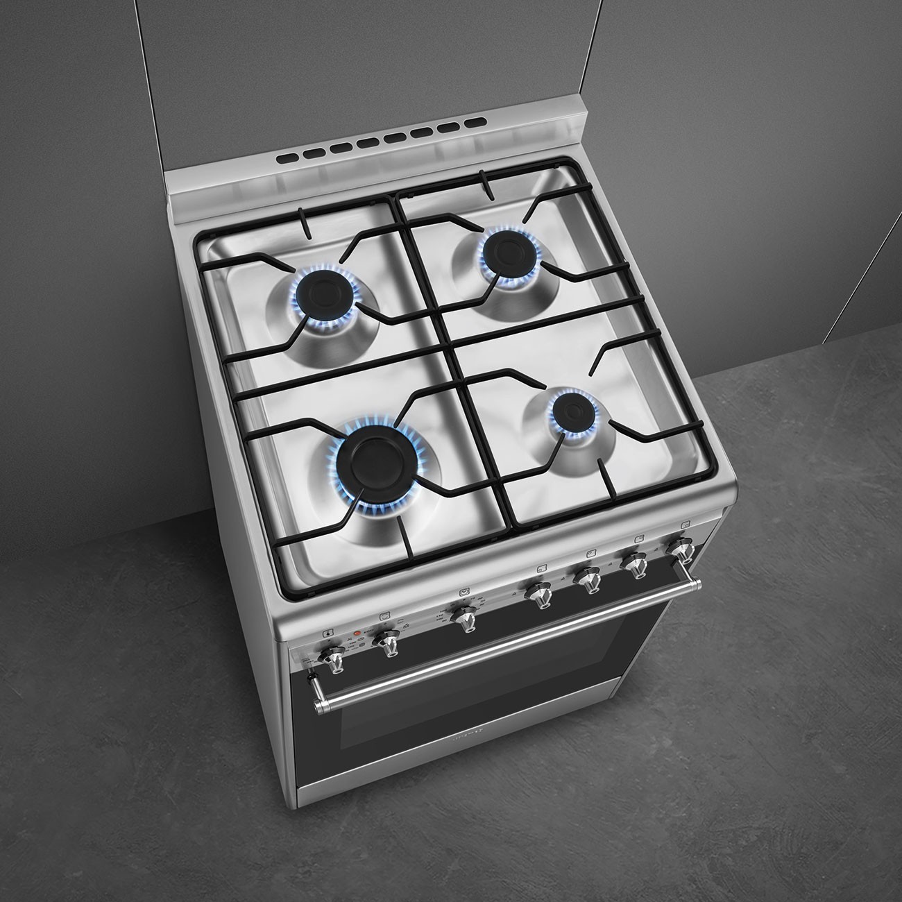 Smeg Cocina CX60GMX Gas Inox 60cm Horno Multifunción 70L Clase A - Imagen 6