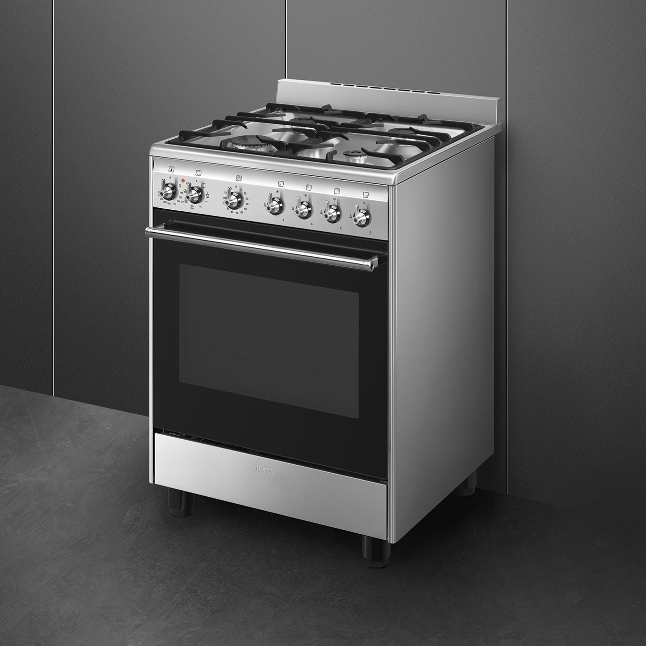 Smeg Cocina CX60GMX Gas Inox 60cm Horno Multifunción 70L Clase A - Imagen 2