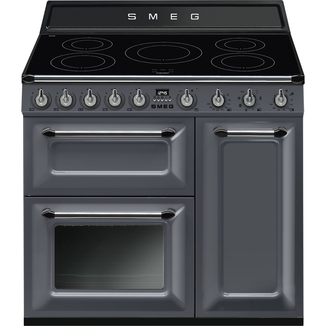 smeg-cocina-tr93igr2-induccion-90cm-estetica-victoria-gris-pizarra-3-hornos-termoventilado-vapor-clean-clase-ab-2