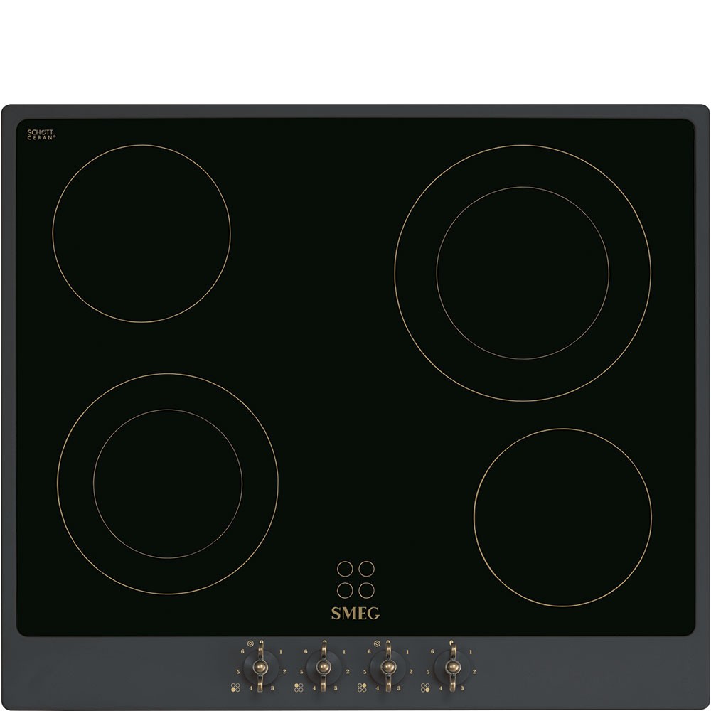 Smeg Encimera P864AO Cerámico Coloniale Antracita 60 cm 4 Zonas Mandos - Imagen 2