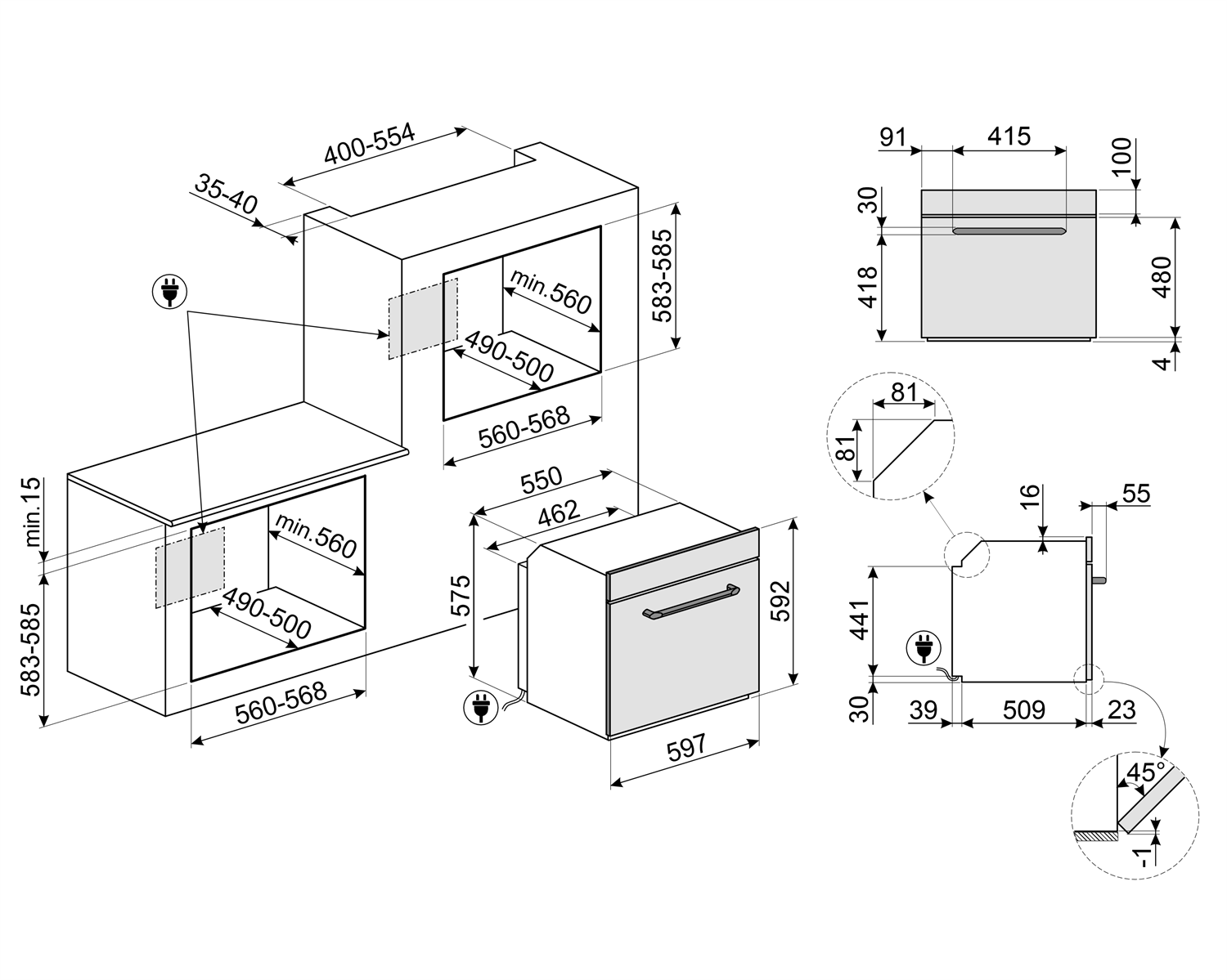 Smeg Horno SF69M3TNO Multifunción Inox 70L Clase A - Imagen 3