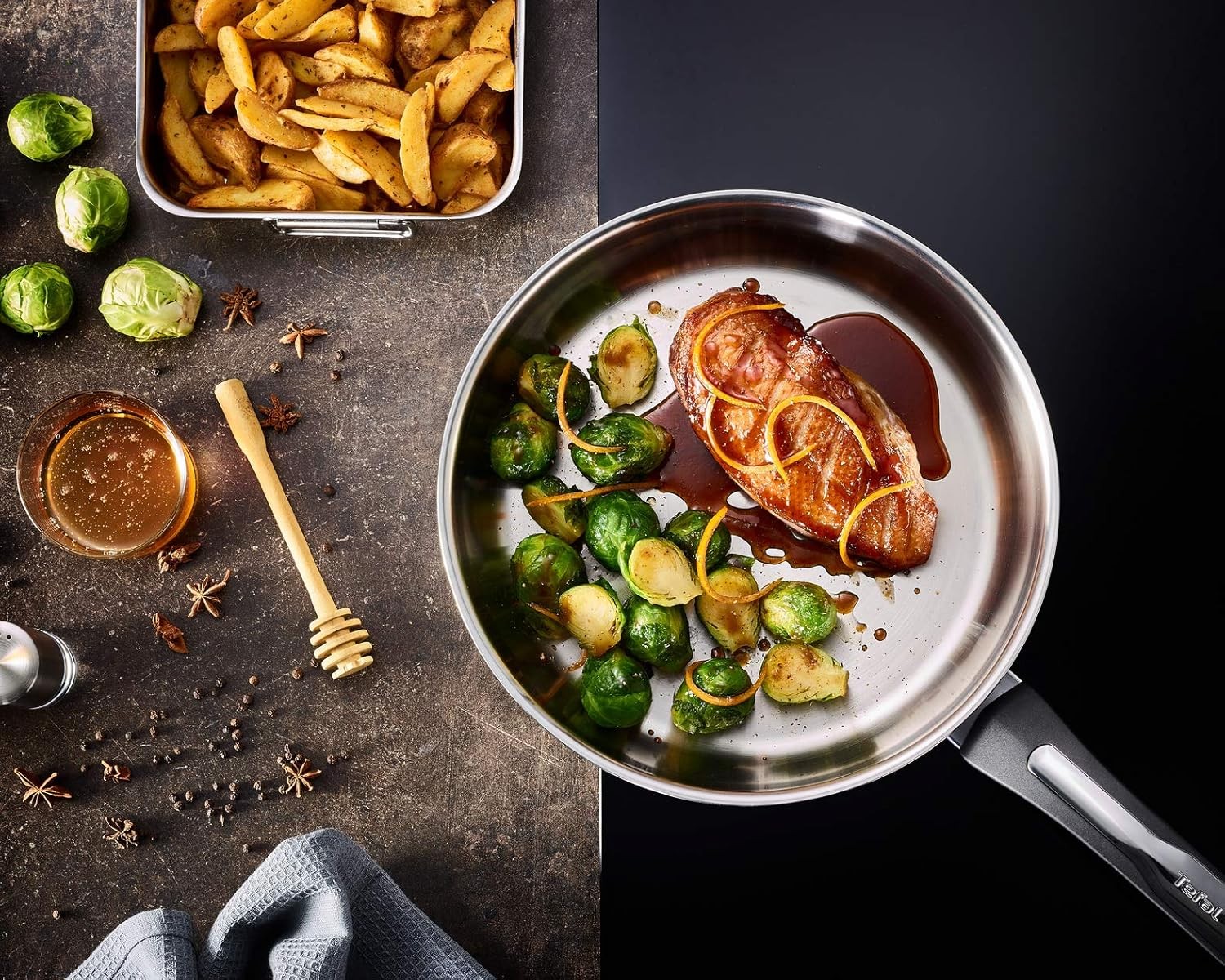 TEFAL SARTEN E3010604 EMOTION ACERO INOX INDUCCION 28cm - Imagen 2