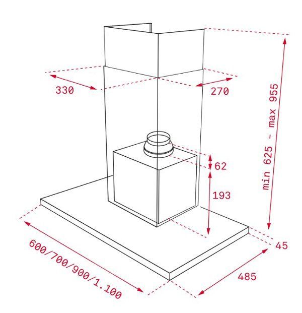 Teka Campana Decorativa DLH986T 90cm Inox Cristal Negro 701m3/h Clase A+ - Imagen 2