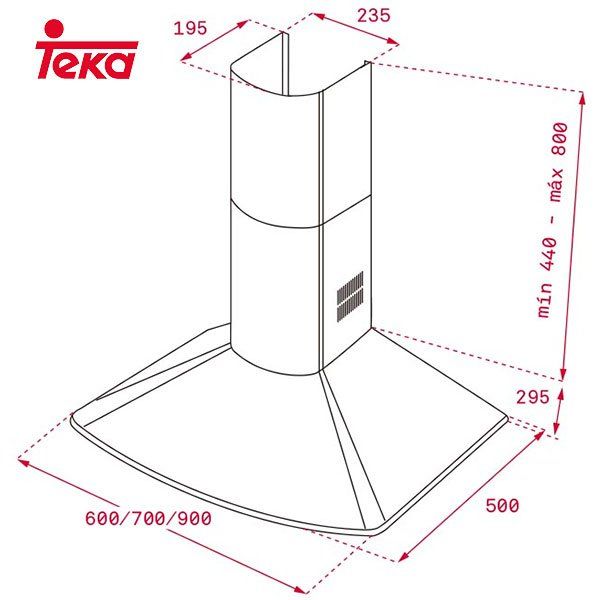Teka Campana Decorativa DM675W 60cm Blanca 603m3/h Clase A - Imagen 2