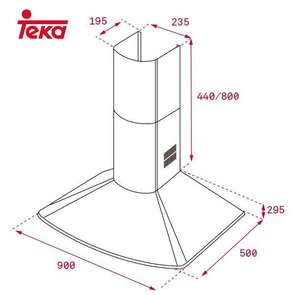 Teka Campana Decorativa DMR975W 90cm Negra Rústica 603m3/h Clase A - Imagen 2