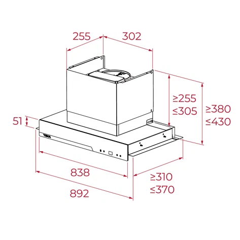 Teka Campana Integrada INTEGRA GFI 97350 EOS BK Negro 3 Velocidades LED Clase A+ - Imagen 4
