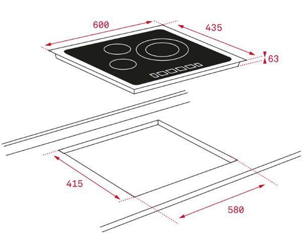 Teka Encimera Vitrocerámica TR5300 3 Zonas 60cm Biselada - Imagen 2