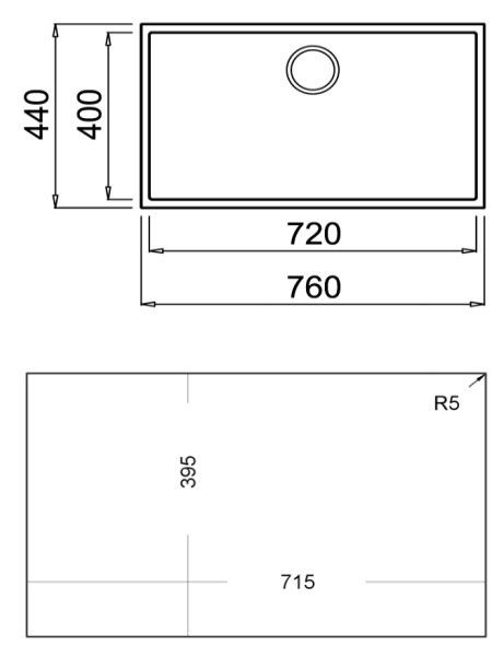 TEKA FREGADERO SQUARE 72.40 TG FREGADERO EMPOTRADO RECTANGULAR - Imagen 3