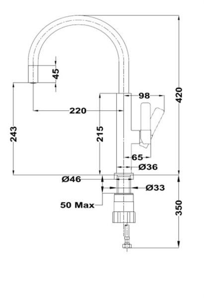 TEKA GRIFO TOP FOT 995 NEGRO - Imagen 2