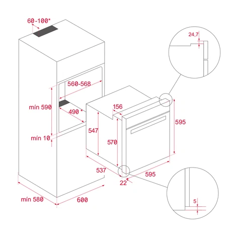 Teka Horno HLB 8416 AirFry Multifunción 9 Funciones HydroClean Inox Clase A - Imagen 5