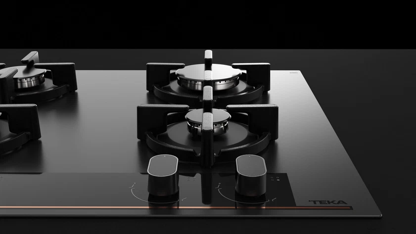 TEKA Placa de Gas GBC‑64‑G1 GB Infinity G1 60 cm Mate Negro Edición Italdesign Giugiaro 4 Zonas - Imagen 4